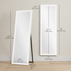 HOMCOM LED Full Length Mirror with 3 Colour Lighting - 21" W x 64" H - White-Can be used freestanding or wall-mounted, offering versatile placement for any room 