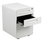 Flash Furniture Ergonomic 3-Drawer Legal/Letter Locking Mobile Filing Cabinet - White-File drawer with filing conversion bar - file letter, legal, A4, F4