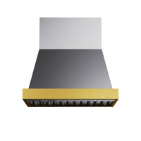 KUCHT KRH36SG 36" 900 CFM Wall Mounted Range Hood - Stainless Steel/Gold-This high-quality 1.0 mm thickness 304-grade stainless steel pro-style range hood will enhance the look of your gourmet kitchen