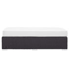 Modway Convene Outdoor Patio Fabric Rectangle Ottoman - Espresso/White-Ships Pre-Assembled