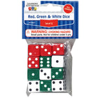 Learning Advantage Dot Dice - Red/Green/White - 12 Per Pack-Dimensions: 1" x 5" x 3"
