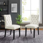Modway Duchess Performance Velvet Dining Chairs - White - 2 Pack-Dense Foam Padding for Comfort