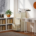 HOMCOM 3-Drawer Letter/A4 Filing Cabinet Lockable - Oak-Compact design takes up little floor space

