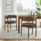 Modway Clea Curved Upholstered Dining Chairs - Taupe - 2 Pack-Non-Marking Foot Pins