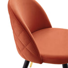 Modway Cordial Performance Velvet Dining Chairs - Orange - 2 Pack-9