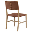 Modway Dover Wood Vegan Leather Dining Side Chairs - Natural - 2 Pack-7