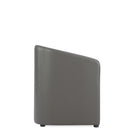 Manhattan Comfort Anna Round 23.23" Modern Faux Leather Upholstered Dining Armchair - Pewter-Seat Height: 19.69