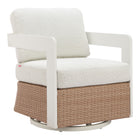 Zuo Gelo Swivel Chair - White/Brown-Assembly required