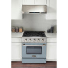 Kucht 30" KNG Series Pro Style Propane Gas Range - Stainless Steel/Light Blue-Matching the power of professional kitchens, this range features a 22,000 BTU convection oven and a 10,000 BTU broiler