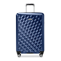 Ricardo Beverly Hills Melrose 26" Hardside Check-in Luggage - Medium - Upright - Prussian Blue-Durable polycarbonate alloy exterior: Helps protect belongings from bumps, scratches, and the wear and tear of travel while maintaining a sleek hardside look