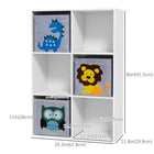 Qaba Shelf Toy Storage Cabinet for Children's Room, Playroom, Hallway -White-Features a cute animal design suitable for various settings
