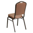 Flash Furniture HERCULES Series Crown Back Stacking Banquet Chairs with Gold Diamond Patterned Fabric & Gold Vein Frame - 4 Pack-Crown Back Design