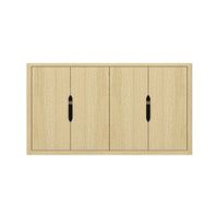 Manhattan Comfort Rivington 60" Modern 4-Door Sideboard - Natural Oak-Modern Sideboard and Buffet Stand for Dining Room and Living Room Use