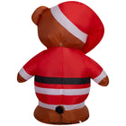 GEMMY - Ours de Noël gonflable marron en costume de Père Noël - 122 cm-Se dégonfle pour un rangement facile