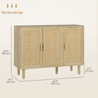 HOMCOM Boho 46.9" L Sideboard - Oak-Melamine-faced particleboard ensures durability and easy to clean