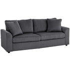 HOMCOM 3 Seater Upholstered Sofa Couch for Bedroom - Dark Grey-Spring pack and high-density sponge ensure lasting seat comfort