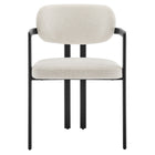 Modway Elio Barrel Fabric and Metal Dining Chair - Black/Cream-9
