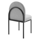 Modway Isla Upholstered Fabric Dining Side Chair - Black/Light Grey - 2 Pack-Channel Tufted Accents