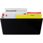 Storex Eco-Friendly Wall Files - Legal Size - Black - 6 Pack-Includes 3 mounting options: anchor and screw, double-sided tape, and pocket clip
