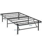 Modway Horizon Stainless Steel Twin Bed Frame - Brown-Non-Marking Foot Caps