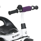 Qaba 6-in-1 Toddler Tricycle Stroller with Basket and Canopy - Purple-5-point safety harness and safety bar secures the child, enhancing parental peace of mind 