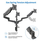 ShoppingAll Adjustable Triple Gas Spring Monitor Mount Desk Stand for 15"-32" Monitors - Black-9