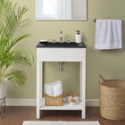 Modway Altura 24" Bathroom Vanity - White/Black-Integrated Ceramic Sink Basin