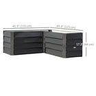 Outsunny L-Shaped Galvanized Steel Planter Box - 45" L x 45" W x 17" H - Dark Grey-Robust steel design protects against weather 