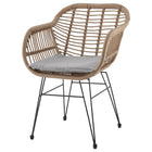 Manhattan Comfort Antibes Modern Patio 2-Person Seating Group 3-Piece Set with End Table - Tan/Grey-Frame Made of Steel Wrapped in PVC Rattan Perfect for Outdoor Weather