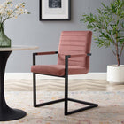 Modway Savoy Performance Velvet Dining Chairs - Dusty Rose - 2 Pack-Powder-Coated Metal Sled Base
