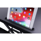 Rocelco 31.5" Adjustable Sit/Stand Up Desk Riser with Anti Fatigue Mat - Black-Has a 10.5 inch wide slot for tablet or a phone.
