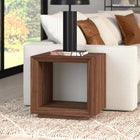 Hudson&Canal Evie 22"W Rectangular Side Table - Satin Walnut-Finished in wood-look antiqued satin walnut