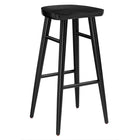 Modway Saville Backless Wood Bar Stools - Black - Set of 2-Adjustable Non-Marking Foot Glides
