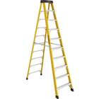 Featherlite 6400 Series 10' Industrial Heavy-Duty Fiberglass Stepladder-Nominal Height: 10'