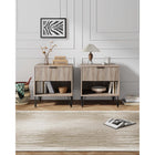 Manhattan Comfort DUMBO 20.07" Modern 1-Drawer Nightstand 2-Piece Set - Rustic Grey-Includes 1 Full Extension Drawer with Top Drawer Designed in Vertical Textured Ribbed Lines