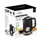 JS Gourmet Retro Rosewood Collection 1.7 L Electric Stainless Steel Kettle - Black-Stainless steel body