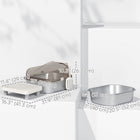 PawHut Stainless Steel Cat Litter Box with Lid - 20.6" L x 16.3" W-Stainless steel litter tray resists residue and odour buildup 