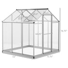Outsunny 6' x 6' x 6.4' Polycarbonate Greenhouse- Convenient single hinged door design for easy access to the inside  
 