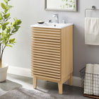 Modway Render 18" Bathroom Vanity Cabinet - Oak/White-Soft-Close Door