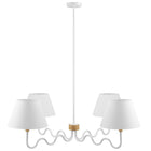 Modway Sunlit Squiggle 4-Arm Pendant Light - Natural/White-Squiggle Arms