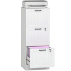 HOMCOM 3-Drawer Letter/A4 Filing Cabinet with Lock - White-Small footprint conserves valuable floor space
