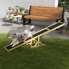 PawHut Wooden Dog Seesaw Pet Agility Equipment - Yellow-High traction anti-slip sand grain asphalt felt surface for a secure footing 