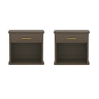 Manhattan Comfort Clifford Traditional 1-Drawer Nightstand - Walnut-Rounded Edges: Soft contours add visual appeal and a smooth, finished look