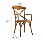 Modway Gear Dining Armchair - Walnut - 2 Pack-Natural rattan seat