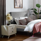 Modway Taylor Upholstered Linen Fabric Full/Queen Headboard - Light Grey-Fiberboard and Plywood Frame