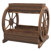 Outsunny 2-Tier Raised Garden Bed - Carbonized-Our raised planter offers three flower boxes
 