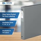Davis Group Premium Economy Binder - Round Ring - 1" - Grey - 6 Pack-Round Ring, Non-Locking