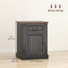 HOMCOM Side Table- Black - Set of 2-Built with robust particle board and MDF, supporting up to 88 lb (40 kg) for stability