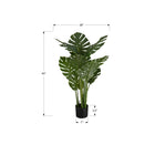 Monarch Specialties 45" Artificial Indoor Monstera Tree - Floor - Black Pot-This easy-care faux potted plant is made from the highest quality materials and requires no maintenance or watering, for a sustainable, environmentally friendly, decorative accent that will last a lifetime