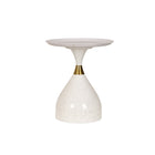 Brassex Rowan Accent Table - White-Contemporary styling